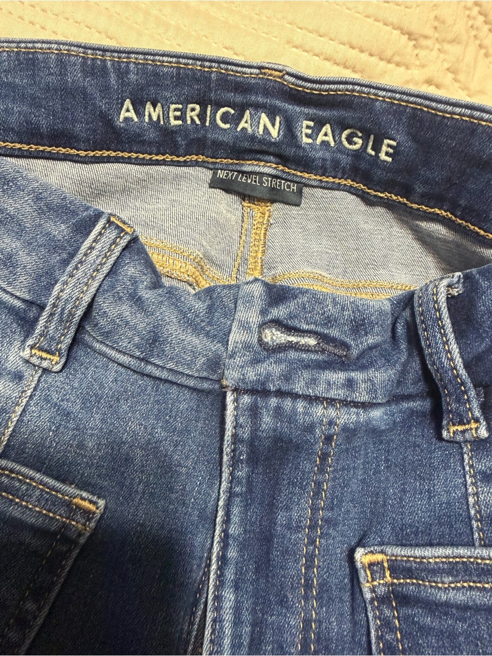 American Eagle Outfitters High-Waisted Flare Jeans - Medium Blue - Picture 8 of 10
